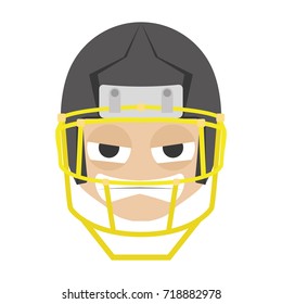 Isolated avatar of rugby player on a white background, vector illustration