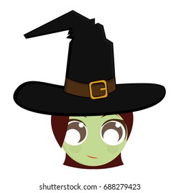Isolated avatar of a witch on a white background, vector illustration