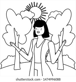 Isolated avatar woman vector design