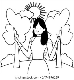 Isolated avatar woman vector design