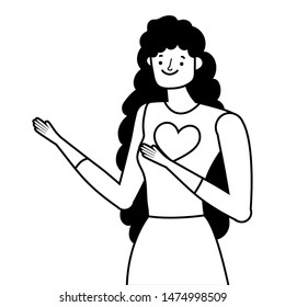 Isolated avatar woman vector design