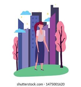 Isolated avatar woman vector design
