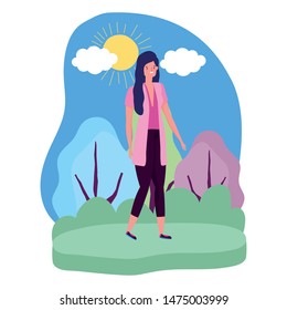 Isolated avatar woman vector design