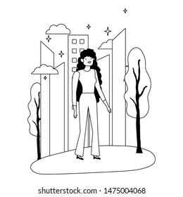 Isolated avatar woman vector design