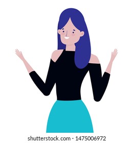 Isolated avatar woman vector design