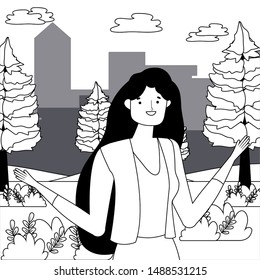 Isolated avatar woman vector design