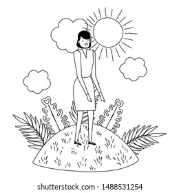 Isolated avatar woman vector design