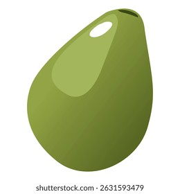 Isolated Avocado flat illustration. Green whole fruit or vegetables, half, slices, with a large seed. Food for a healthy diet.