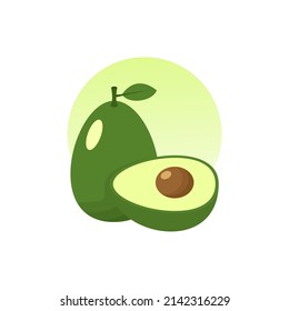 Isolated avocado simple vector logo design