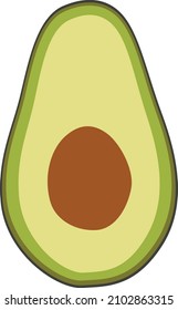 Isolated avocado vector clipart illustration green 