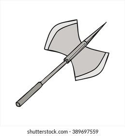 Isolated ax Viking, cartoon vector