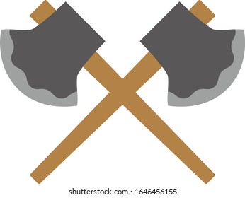 Isolated an axe illustration material.