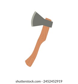 An isolated axe on a white background. Travel camping equipment for survival in outdoors