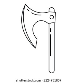 Icono medieval de arma de hacha aislada Vector