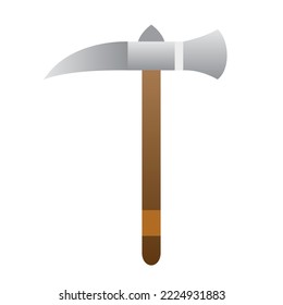 Icono medieval de arma de hacha aislada Vector