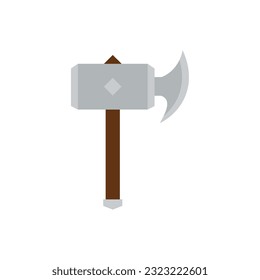 Icono medieval de arma de hacha aislada Vector