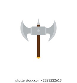 Icono medieval de arma de hacha aislada Vector