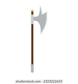 Icono medieval de arma de hacha aislada Vector
