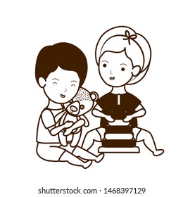 Isolated baby boy and girl design