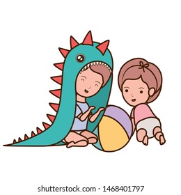 Isolated baby boy and girl design