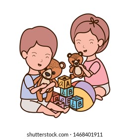 Isolated baby boy and girl design