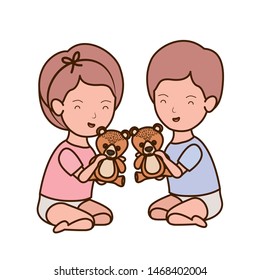 Isolated baby boy and girl design