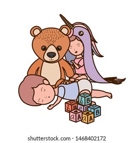 Isolated baby boy and girl design