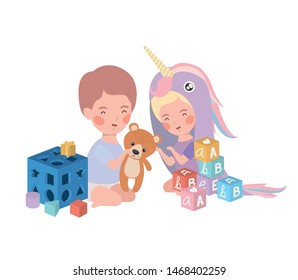 Isolated baby boy and girl design