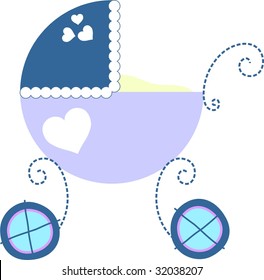 isolated baby carriage, vector format very easy to edit, individual objects