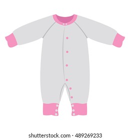 Isolated baby clothes on a white background, Vector illustration