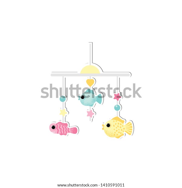 Isolated Baby Crib Mobile Vector Cartoon Stock Vector Royalty Free