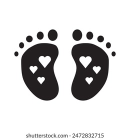 Isolated baby foot legs on a white background print design
