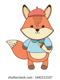 Isolated baby fox cartoon design