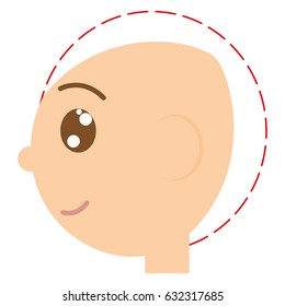 Isolated baby head on a white background, vector illustration