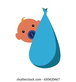 Isolated baby on a bag, Vector illustration
