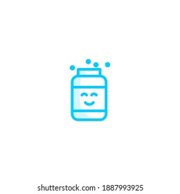 Isolated baby powder icon vector outline blue color.