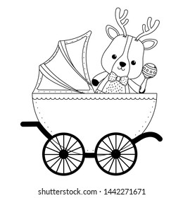 Isolated baby reindeer cartoon design