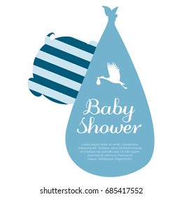 Isolated baby shower label with text, Vector illustration