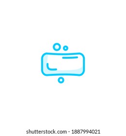 Isolated baby soap icon vector outline blue color.