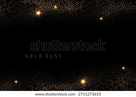 An isolated background with an exquisite gold wavy pattern with glitter