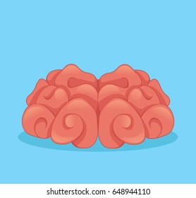 Isolated from background pink brain icon. Vector flat cartoon illustration