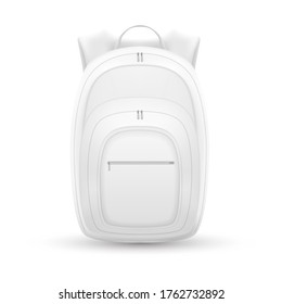 Isolated backpack or bag vector illustration design. School back pack or tourism rucksack. Satchel with a zipper. Schoolbag for kid or child. Sack or pouch. Tourist haversack. Hiking, luggage theme