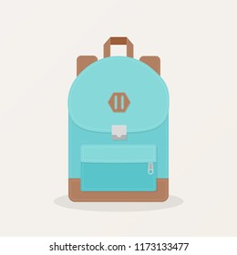 Isolated backpack icon. Rucksack for school, business, camping, street, travel and tourism. Vector illustration, flat design