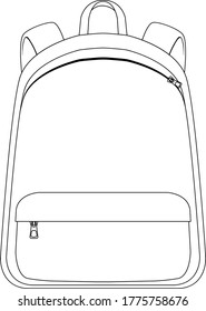 Einziger Rucksack auf weißem Hintergrund, Vektorgrafik