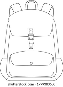 Isolated backpack on white background illustration