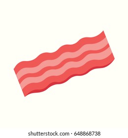 Isolated Bacon. Flat Design.
