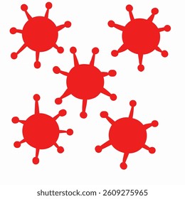 Isolated bacteria vector on white background. Red bacteria.