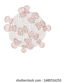 Isolated bacterial cells, flu virus on a white background, vector graphics
