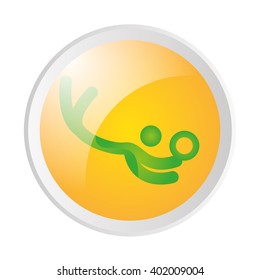 Isolated badge with a sport icon on a white background