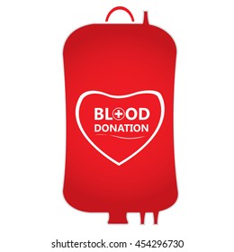 Isolated bag, Blood donation, Vector illustration